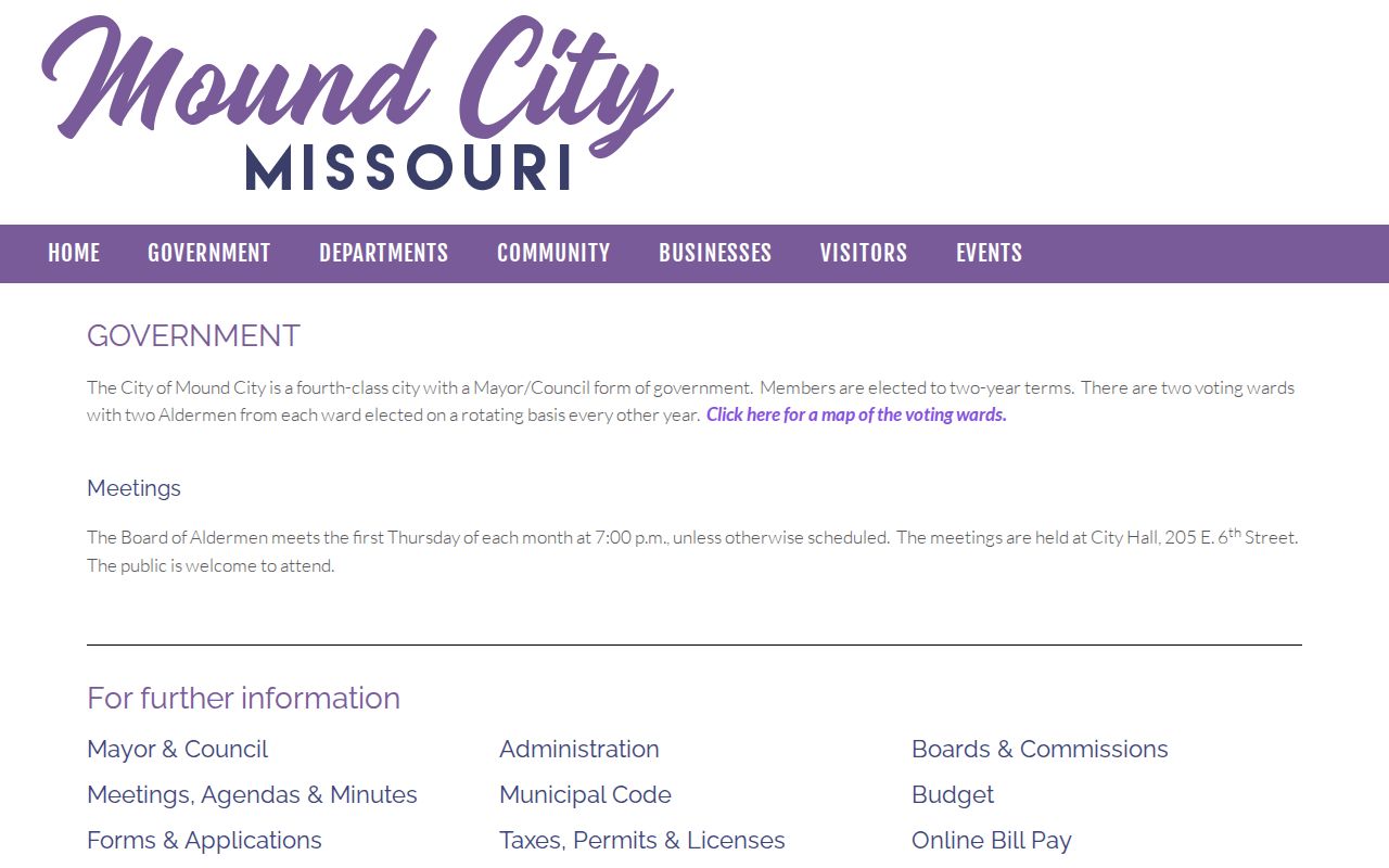Mound City court docket reference image from the Mound City government source