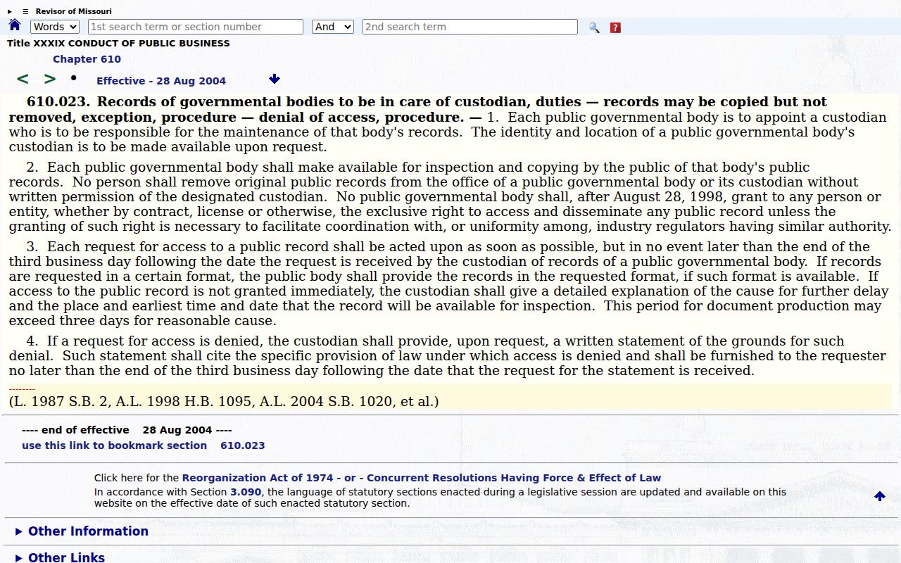 Holt County court records and Missouri Sunshine Law records procedure