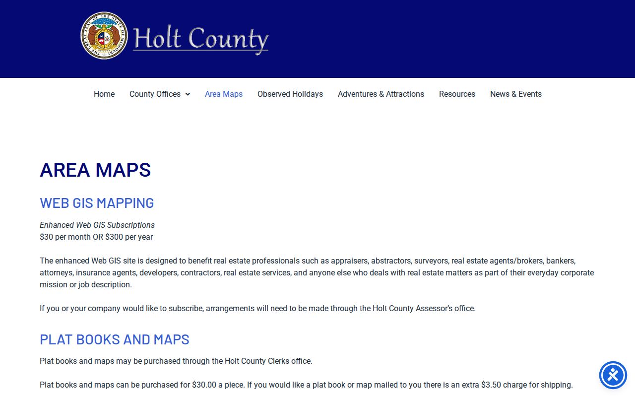 Holt County court docket area maps source page